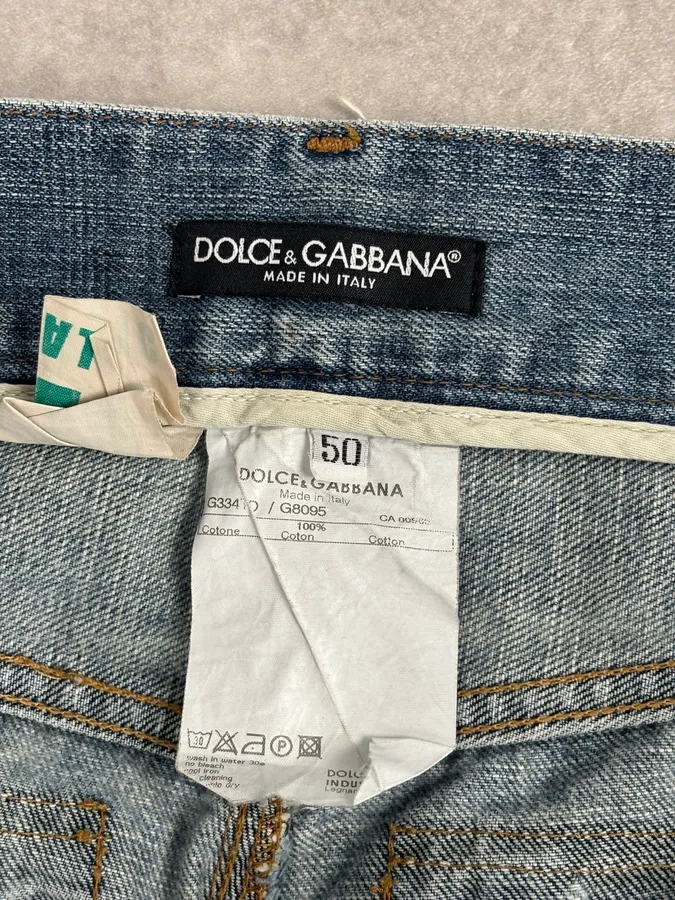 2000s Dolce & Gabbana Blue Distressed Denim Jeans - Image 14