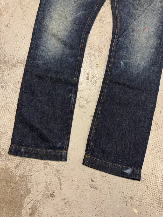 2000s Dolce & Gabbana Blue Eroded Brut Denim Jeans - Image 11