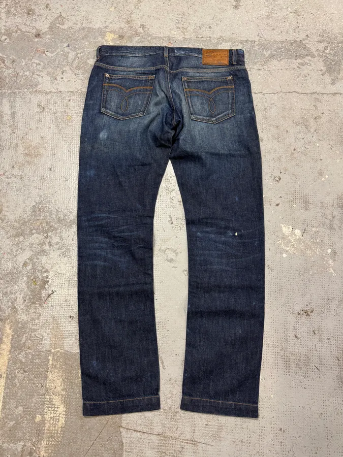 2000s Dolce & Gabbana Blue Eroded Brut Denim Jeans - Image 6