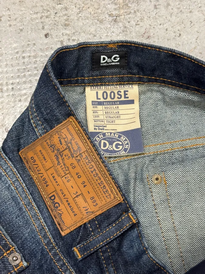 2000s Dolce & Gabbana Blue Eroded Brut Denim Jeans - Image 9