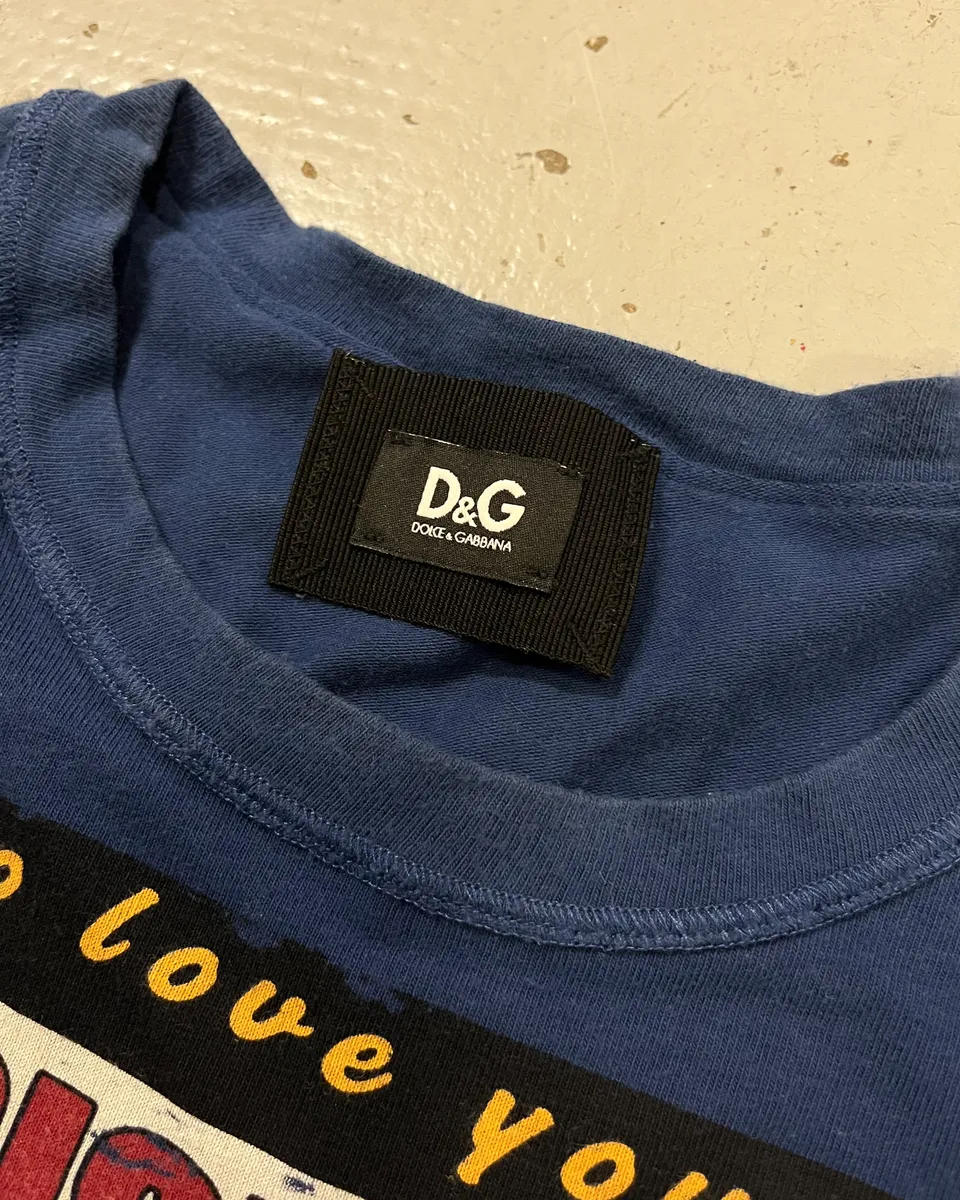 2000s Dolce & Gabbana Blue Paradise Dream Girl T-Shirt - Image 9