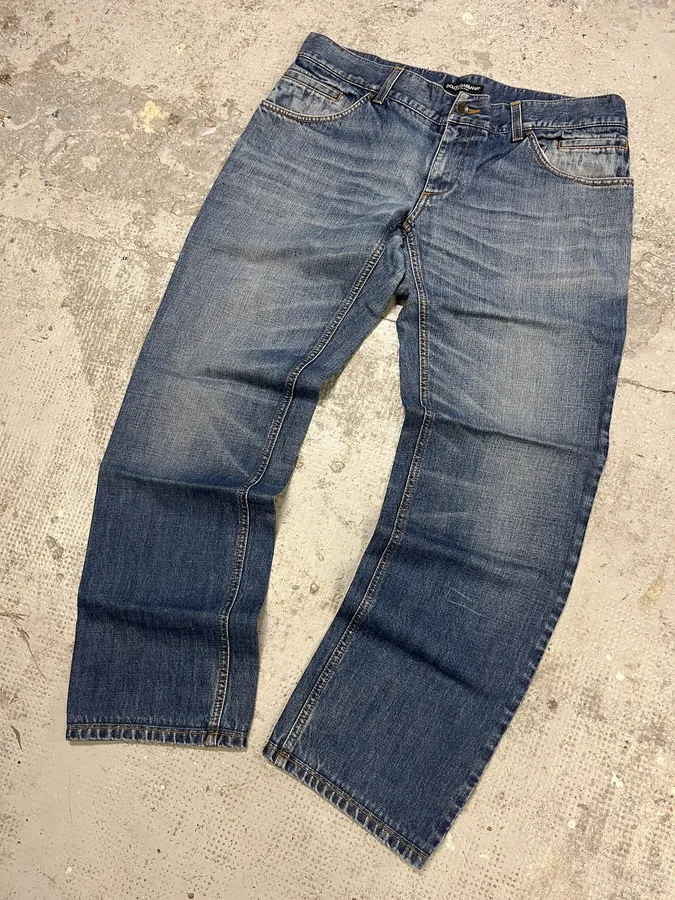 2000s Dolce & Gabbana Blue Regular Denim Jeans - Image 5
