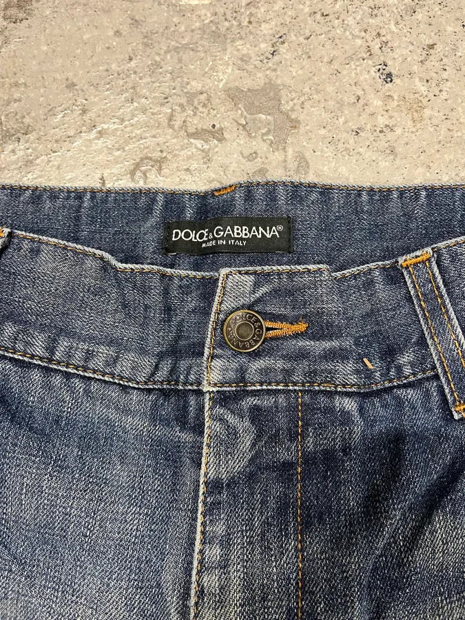 2000s Dolce & Gabbana Blue Regular Denim Jeans - Image 8
