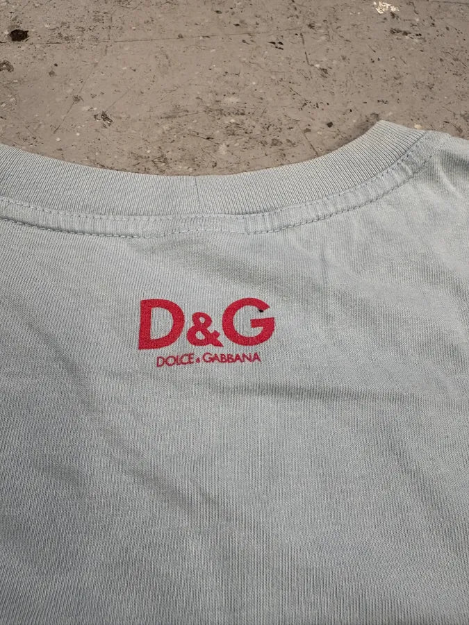2000s Dolce & Gabbana Blue Rosary Cross Tank Top - Image 9