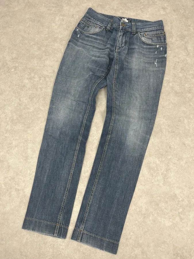 2000s Dolce & Gabbana Blue Slim Denim Jeans - Image 6