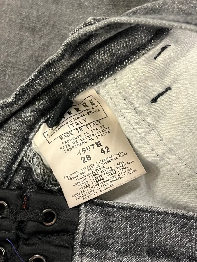 2000s Dolce & Gabbana Bondage Corset Grey Denim Jeans - Image 10