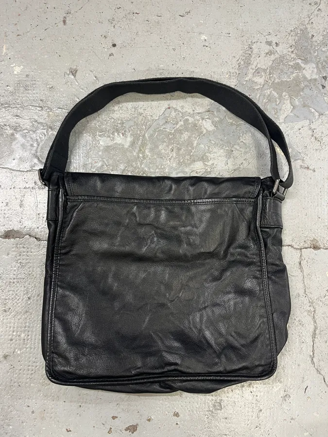 2000s Dolce & Gabbana Boxe Sport Black Leather Shoulder Bag - Image 5