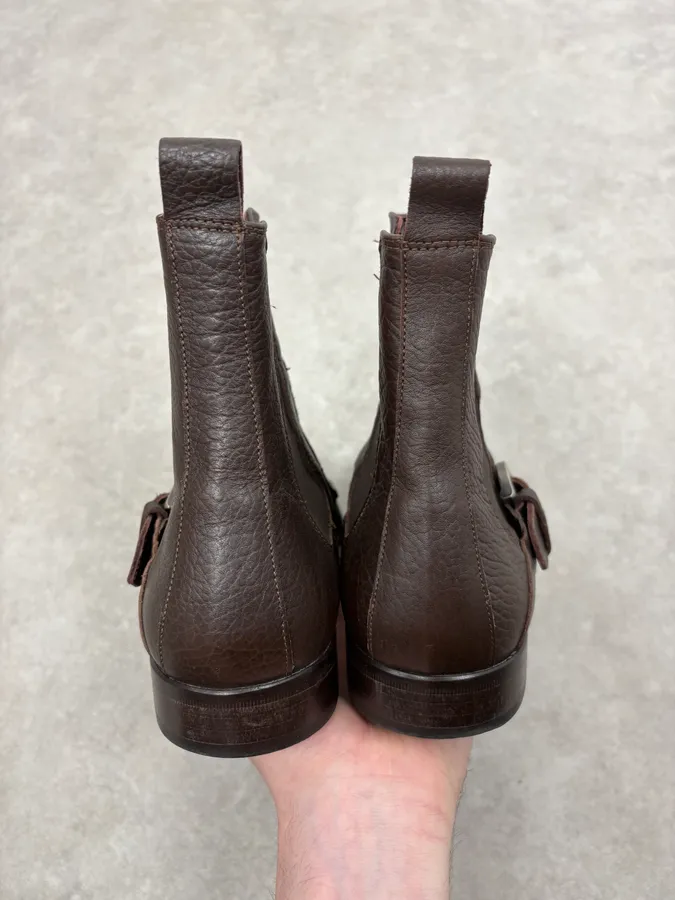 2000s Dolce & Gabbana Brown Ankle Leather Boots - Image 7