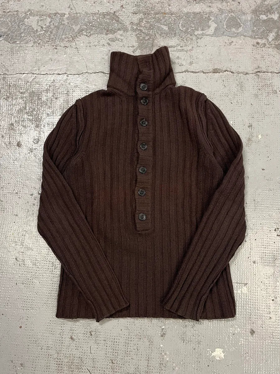 2000s Dolce & Gabbana Brown Buttoned Collar Longsleeves - Image 4