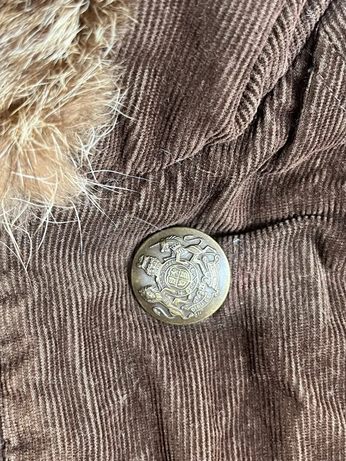 2000s Dolce & Gabbana Brown Corduroy Fur Hooded Bomber Jacket - Image 10