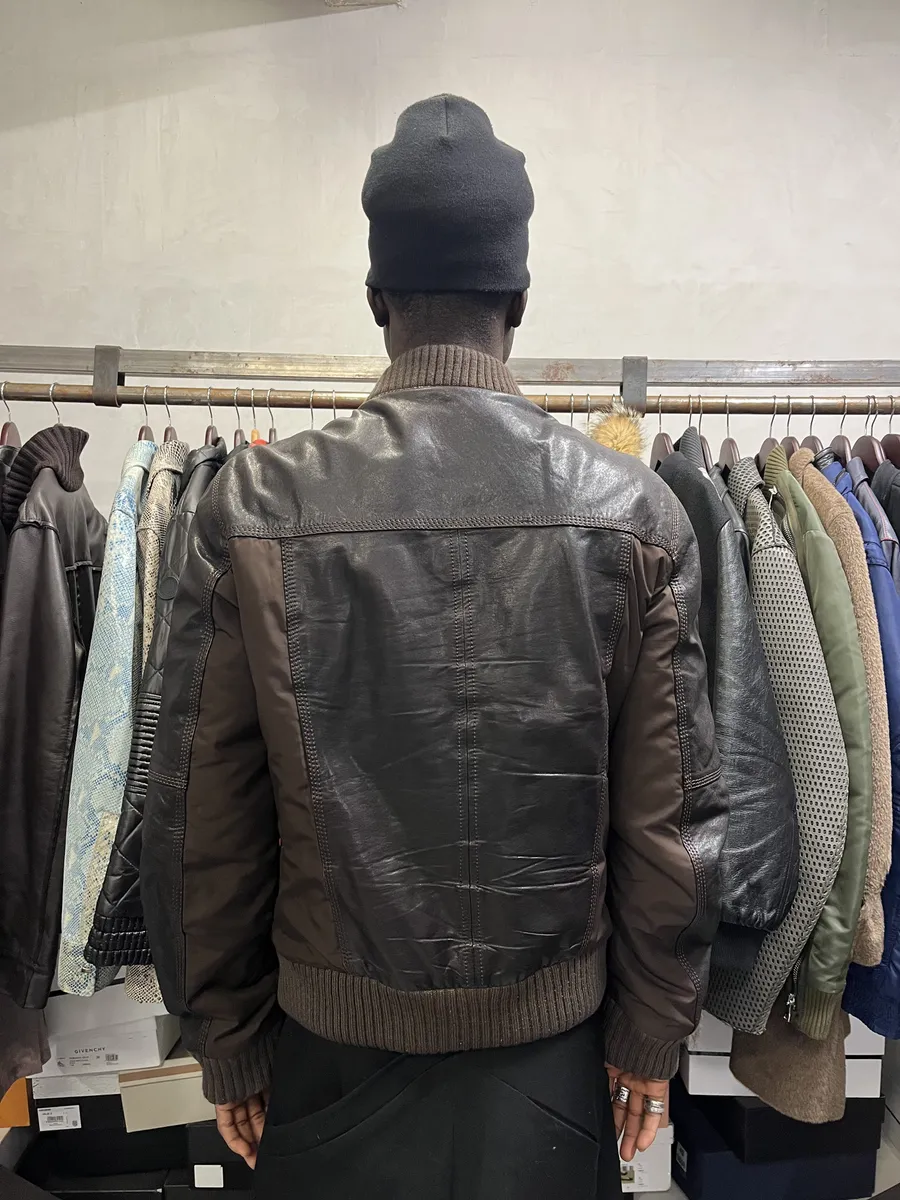 2000s Dolce & Gabbana Brown Hybrid Leather Jacket - Image 6