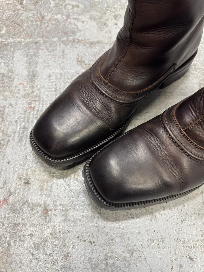 2000s Dolce & Gabbana Brown Leather Boots - Image 5
