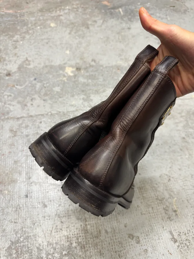 2000s Dolce & Gabbana Brown Leather Boots - Image 6