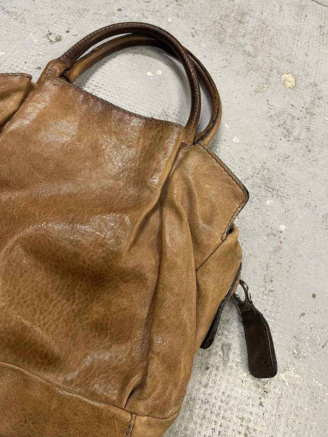 2000s Dolce & Gabbana Brown Leather Handle Bag - Image 5