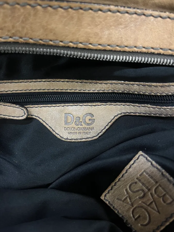 2000s Dolce & Gabbana Brown Leather Handle Bag - Image 8
