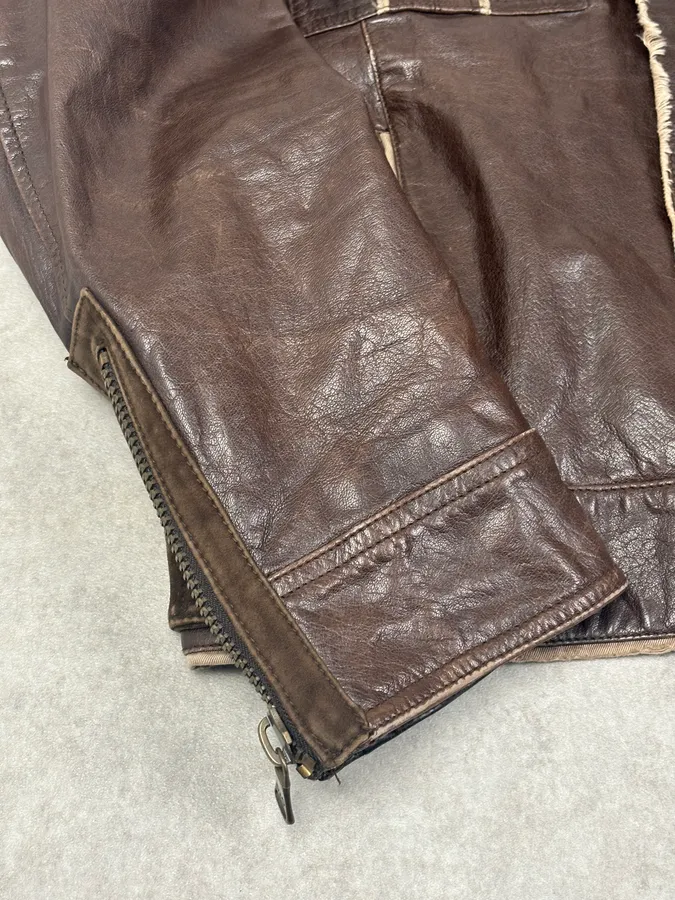 2000s Dolce & Gabbana Brown Leather Rodeo Jacket - Image 8