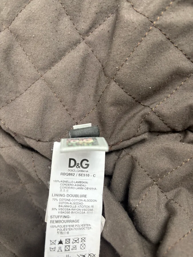 2000s Dolce & Gabbana Brown Premium Biker Leather Jacket - Image 13