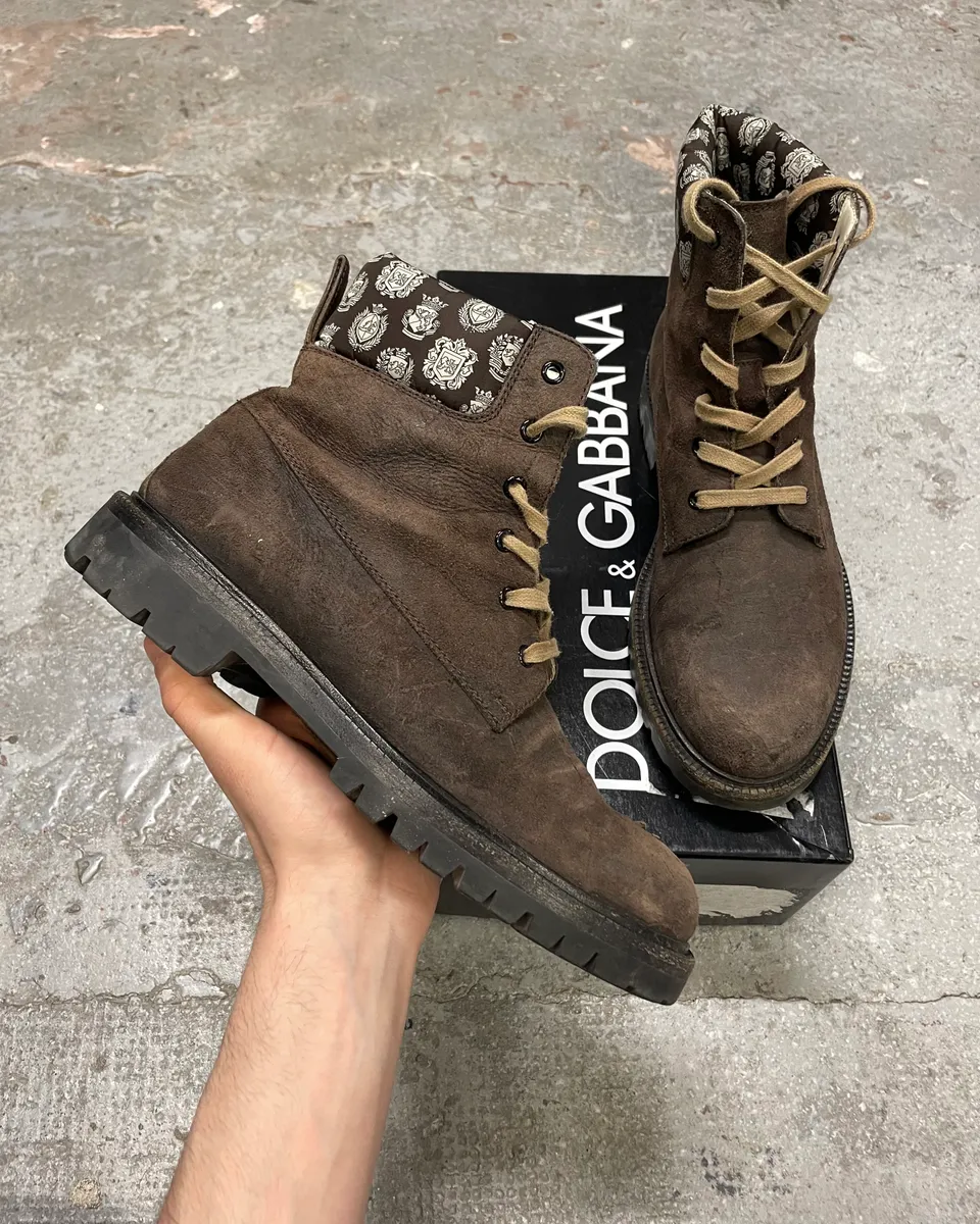 2000s Dolce & Gabbana Brown Premium Leather Boots