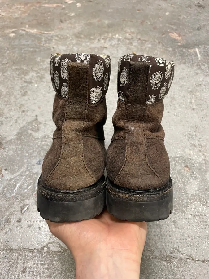 2000s Dolce & Gabbana Brown Premium Leather Boots - Image 8