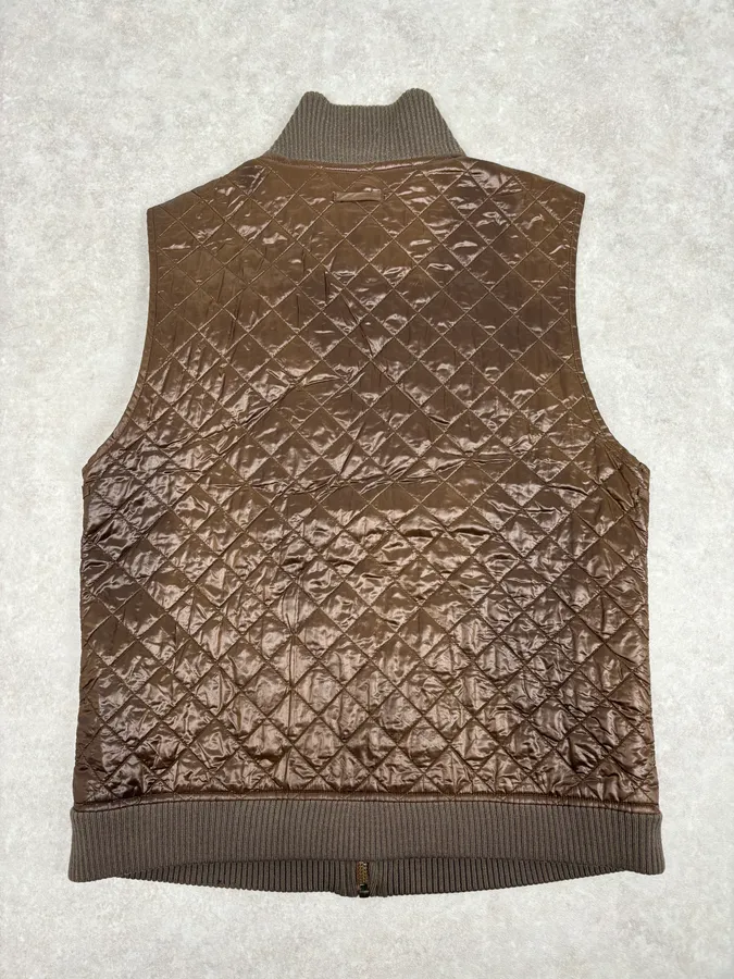 2000s Dolce & Gabbana Brown Quilted Nylon Vest - Image 5