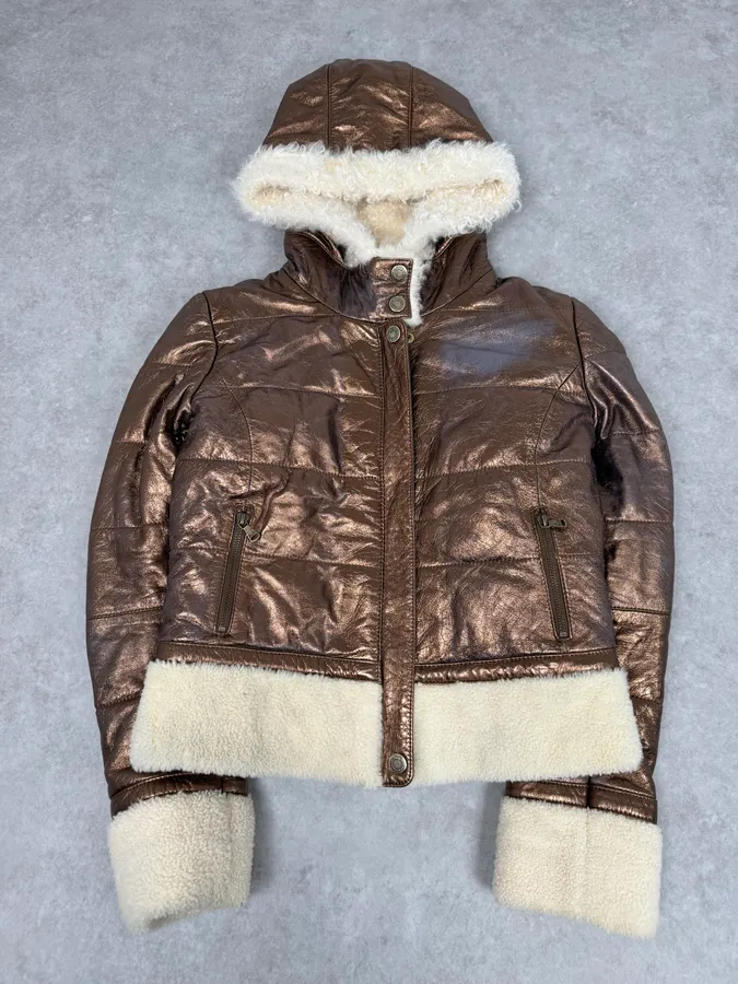 2000s Dolce & Gabbana Brown Shearling Jacket