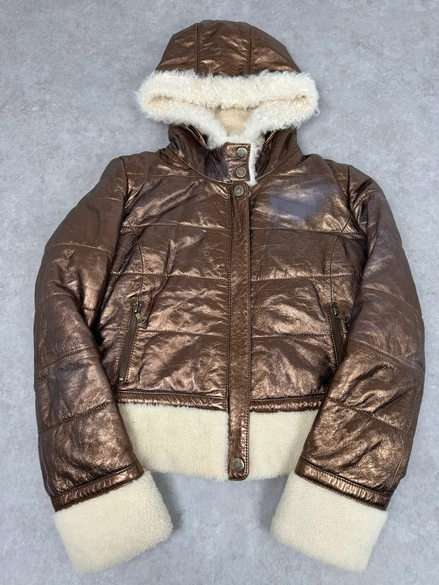2000s Dolce & Gabbana Brown Shearling Jacket - Image 4