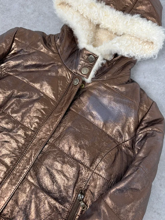 2000s Dolce & Gabbana Brown Shearling Jacket - Image 6