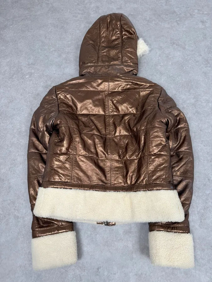 2000s Dolce & Gabbana Brown Shearling Jacket - Image 8
