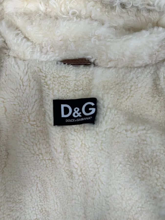2000s Dolce & Gabbana Brown Shearling Jacket - Image 9
