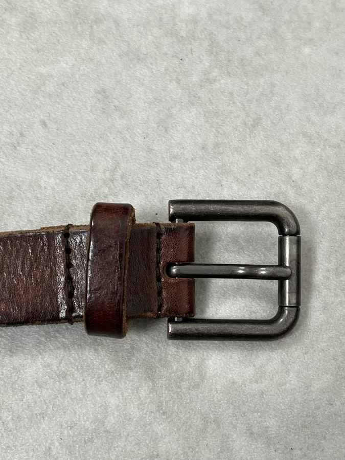 2000s Dolce & Gabbana Brown Studded Leather Belt - Image 9