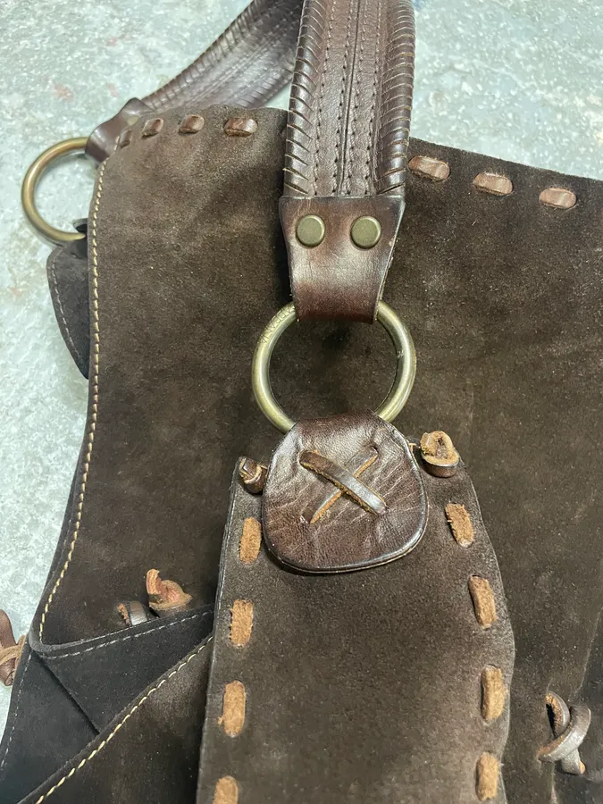 2000s Dolce & Gabbana Brown Suede Leather Bag - Image 8