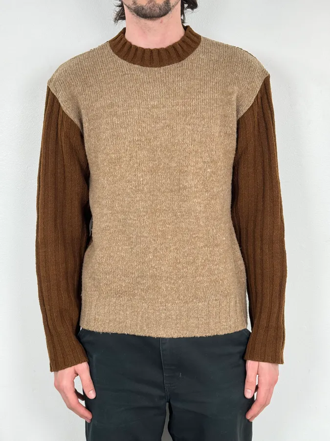 2000s Dolce & Gabbana Brown Wool & Grey Sweater