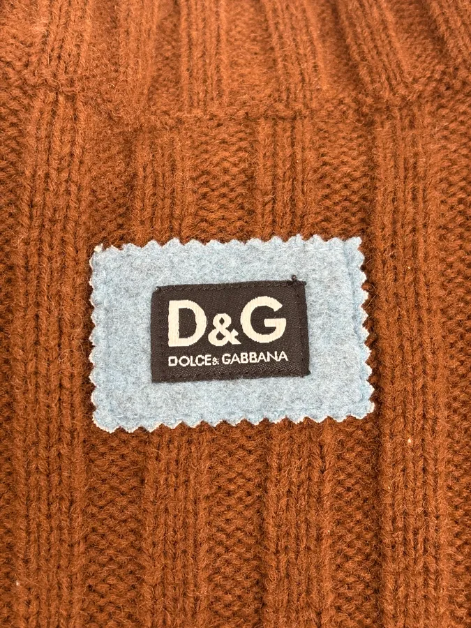 2000s Dolce & Gabbana Brown Wool & Grey Sweater - Image 7