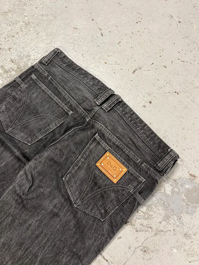 2000s Dolce & Gabbana Brut Dark Grey Jeans - Image 10
