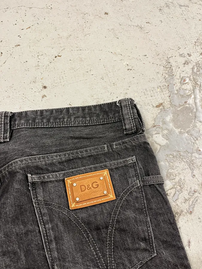 2000s Dolce & Gabbana Brut Dark Grey Jeans - Image 11