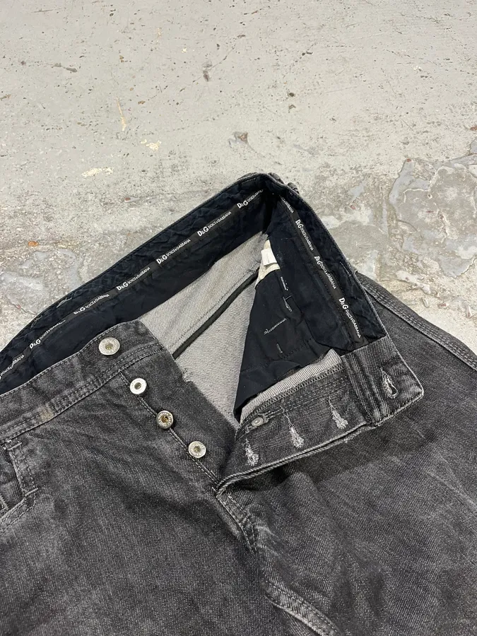2000s Dolce & Gabbana Brut Dark Grey Jeans - Image 12