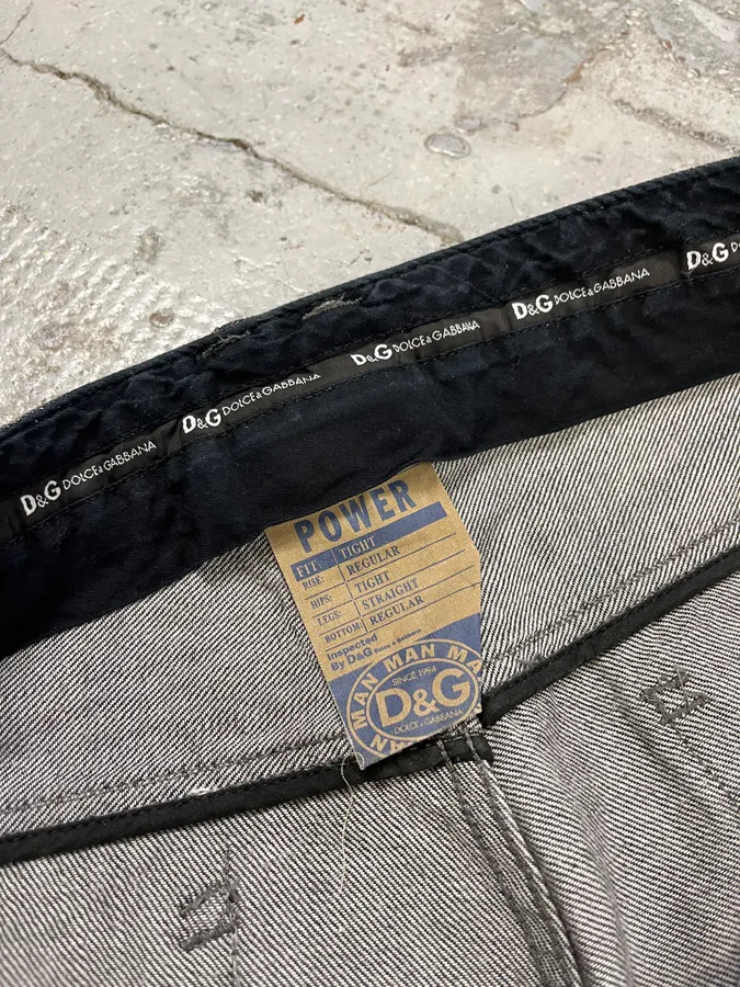 2000s Dolce & Gabbana Brut Dark Grey Jeans - Image 13