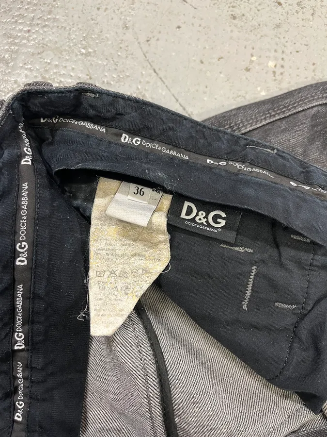 2000s Dolce & Gabbana Brut Dark Grey Jeans - Image 14