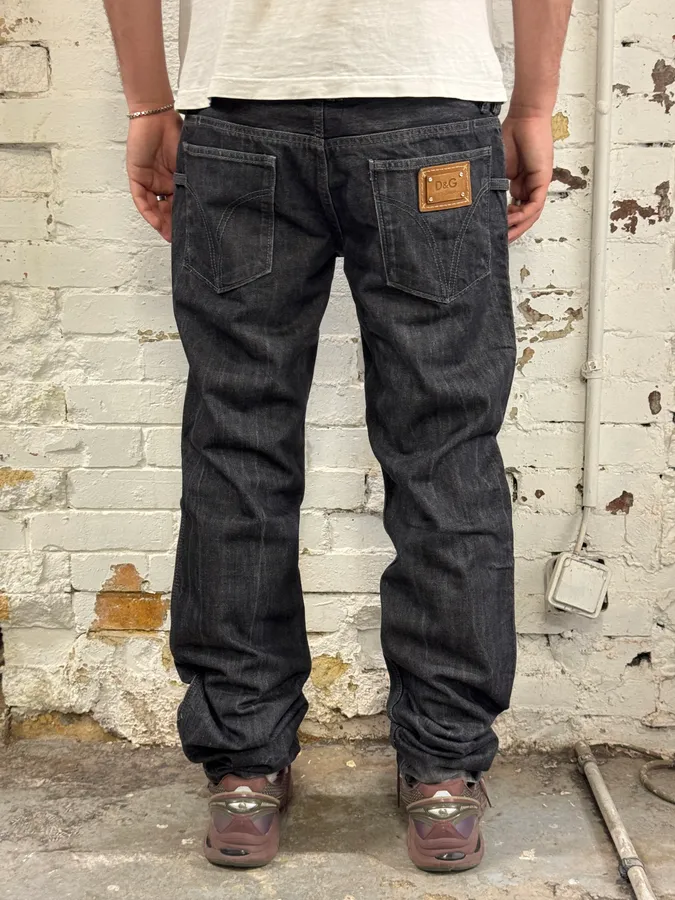 2000s Dolce & Gabbana Brut Dark Grey Jeans - Image 4