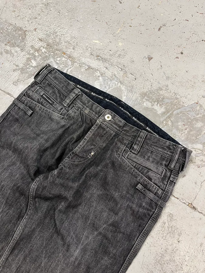 2000s Dolce & Gabbana Brut Dark Grey Jeans - Image 6
