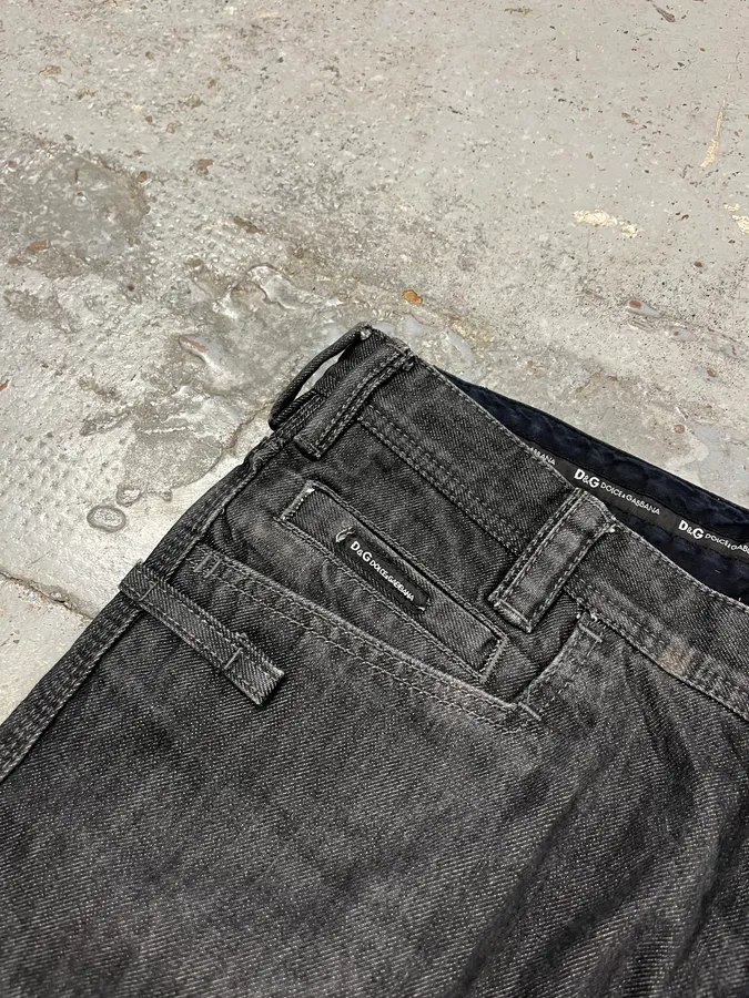 2000s Dolce & Gabbana Brut Dark Grey Jeans - Image 8