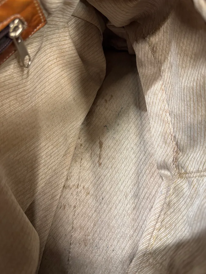 2000s Dolce & Gabbana Camel Zip Leather Cargo Handbag - Image 9