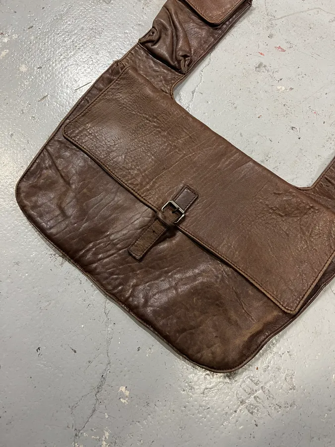 2000s Dolce & Gabbana Cargo Brown Leather Bag - Image 3