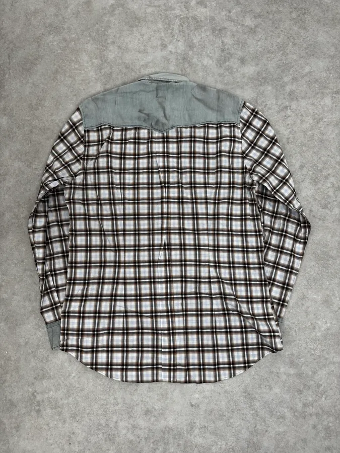 2000s Dolce & Gabbana Cargo Hybrid Checkered Brown & White Shirt - Image 4