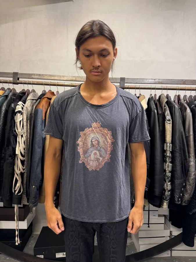 2000s Dolce & Gabbana Catholic Grey T-Shirt - Image 2