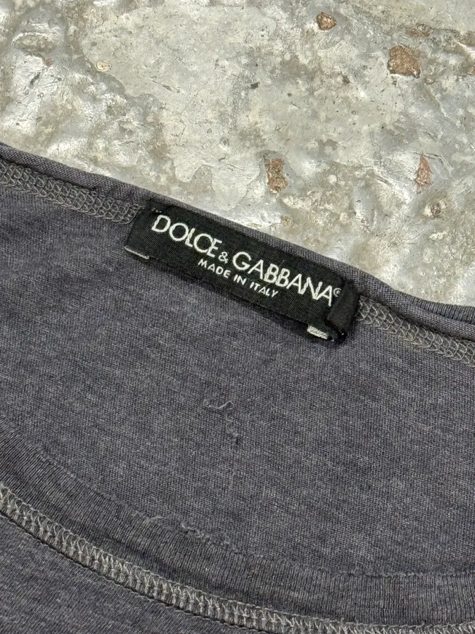 2000s Dolce & Gabbana Catholic Grey T-Shirt - Image 9