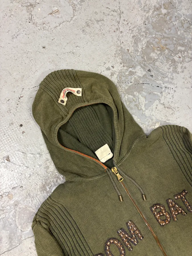 2000s Dolce & Gabbana Combat Khaki Zip-Up Hoodie - Image 5