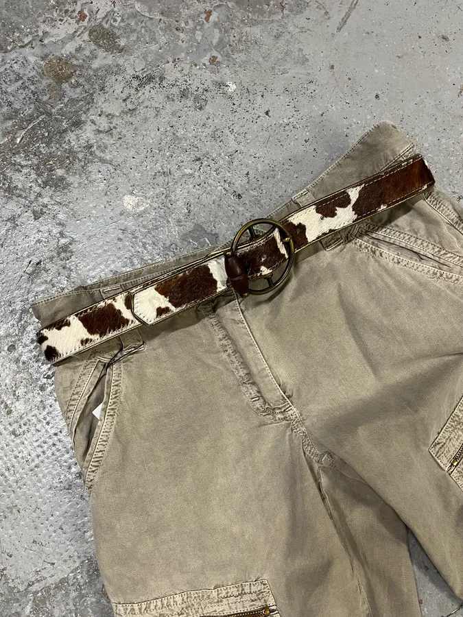 2000s Dolce & Gabbana Cow Fur Leather Belt - Image 2