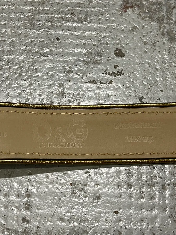 2000s Dolce & Gabbana Cow Fur Leather Belt - Image 7