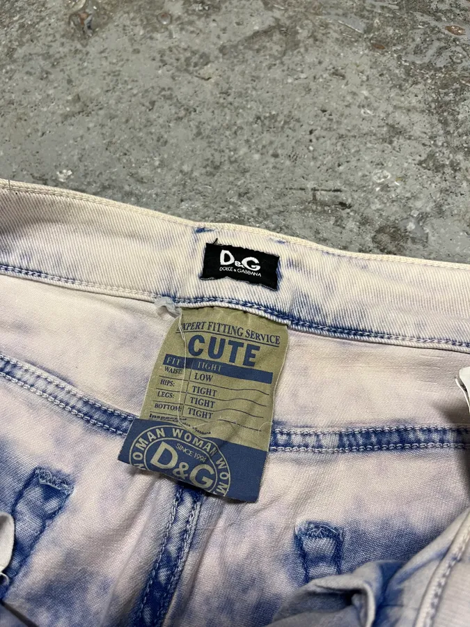 2000s Dolce & Gabbana Creamy Denim Jeans - Image 11